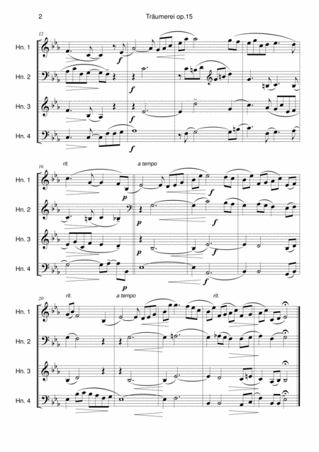 Trumerei Horn Quartet Page 2