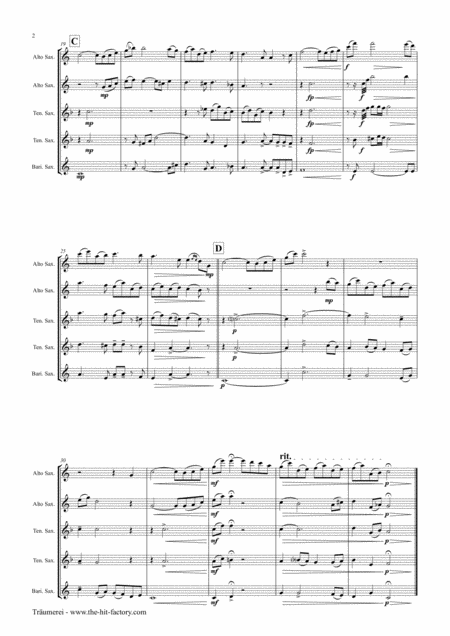 Trumerei Romantic Masterpiece By R Schumann Saxophone Quintet Page 2