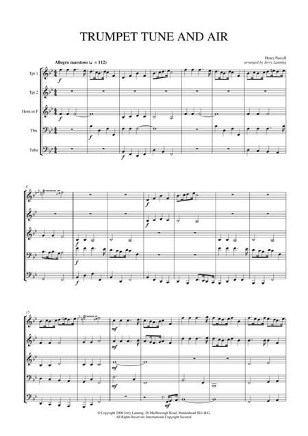 Trumpet Tune And Air For Brass Quintet Page 2
