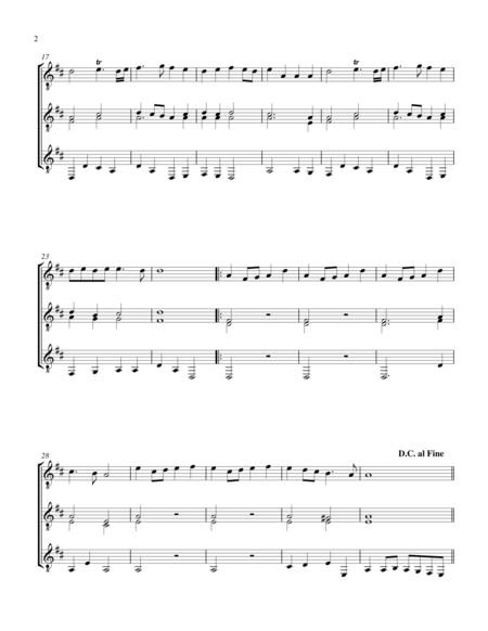 Trumpet Voluntary And Trumpet Tune Guitar Trio Score And Parts Page 2