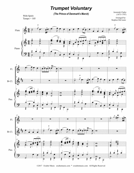 Trumpet Voluntary Duet For Flute And Bb Clarinet Piano Accompaniment Page 2