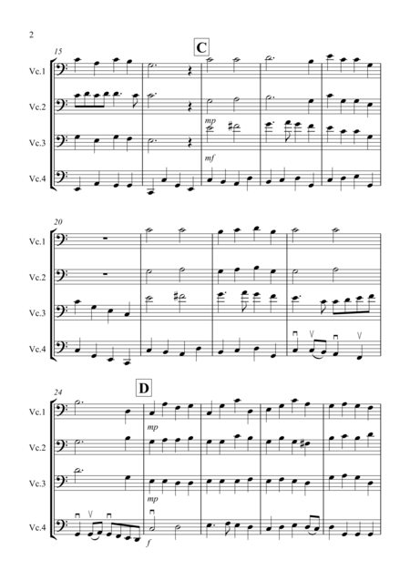 Trumpet Voluntary For Cello Quartet Page 2