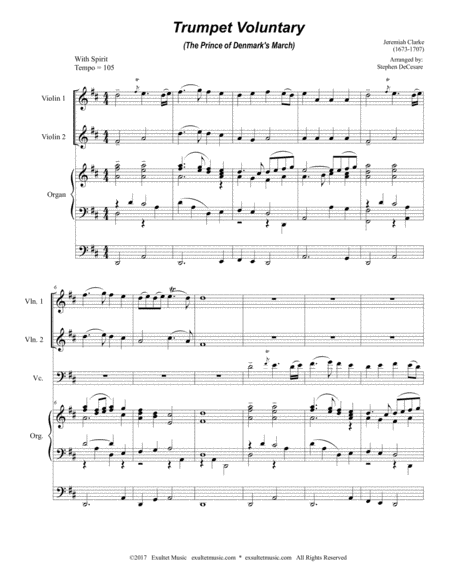 Trumpet Voluntary For String Trio Organ Accompaniment Page 2