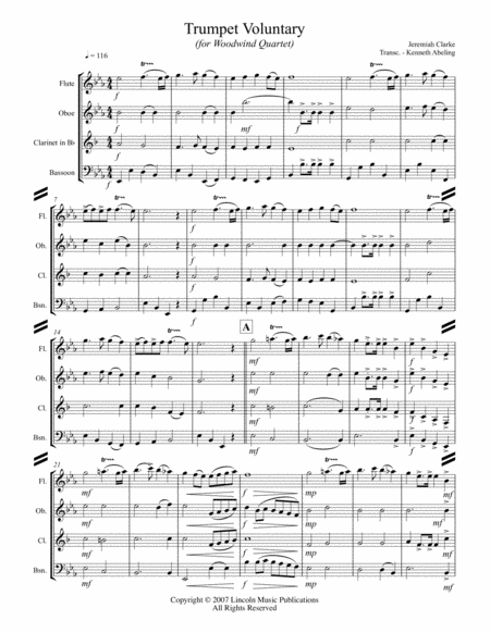 Trumpet Voluntary For Woodwind Quartet Page 2