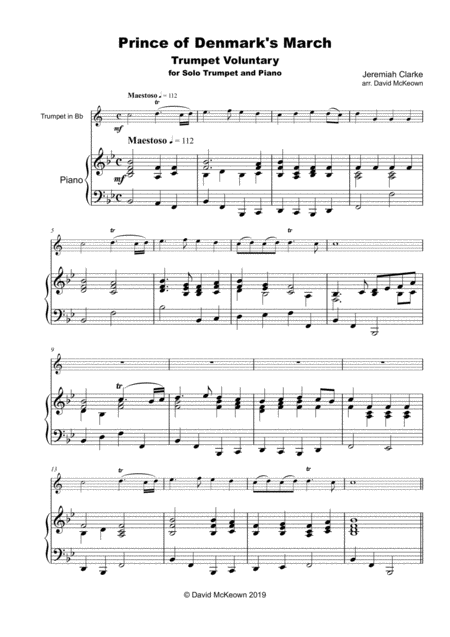 Trumpet Voluntary Prince Of Denmarks March For Solo Trumpet And Piano Page 2