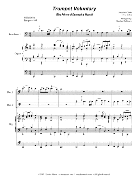 Trumpet Voluntary Trombone Duet Organ Accompaniment Page 2