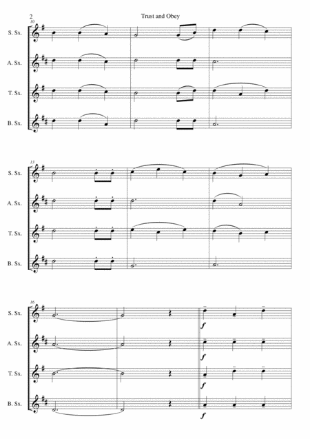 Trust And Obey For Saxophone Quartet Page 2