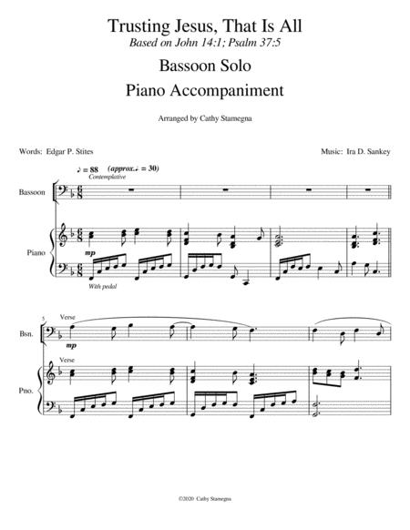 Trusting Jesus That Is All Bassoon Solo Piano Accompaniment Page 2