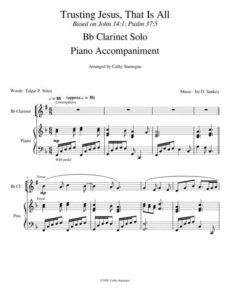 Trusting Jesus That Is All Bb Clarinet Solo Piano Accompaniment Page 2