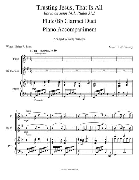 Trusting Jesus That Is All Flute Bb Clarinet Duet Piano Accompaniment Page 2