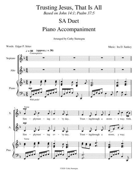 Trusting Jesus That Is All Sa Duet Piano Accompaniment Page 2