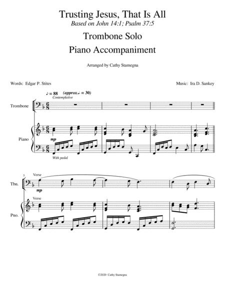 Trusting Jesus That Is All Trombone Solo Piano Accompaniment Page 2