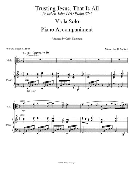 Trusting Jesus That Is All Viola Solo Piano Accompaniment Page 2