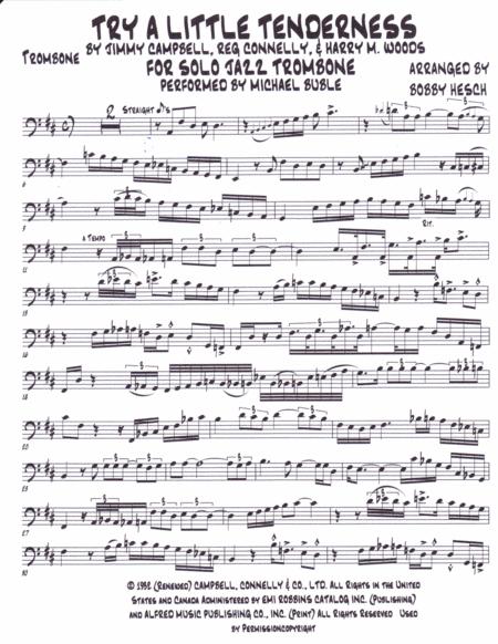 Try A Little Tenderness For Solo Jazz Trombone Page 2