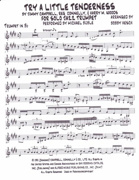 Try A Little Tenderness For Solo Jazz Trumpet Page 2