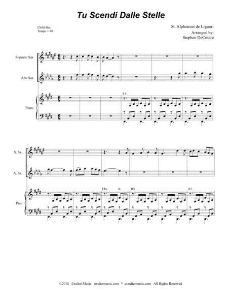 Tu Scendi Dalle Stelle Duet For Soprano Alto Saxophone Page 2