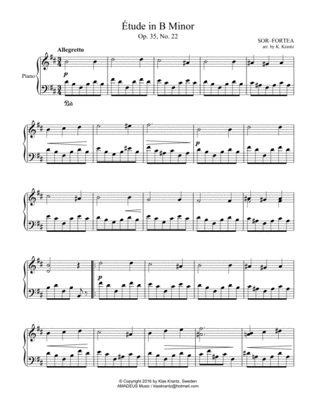 Tude Study In B Minor Op 35 No 22 For Easy Piano Solo Page 2