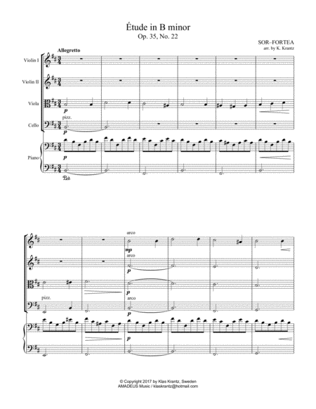 Tude Study In B Minor Op 35 No 22 For Piano And String Quartet Page 2