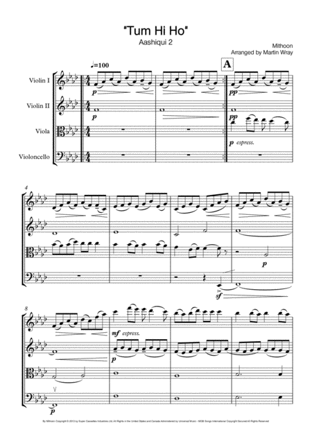 Tum Hi Ho String Quartet Page 2