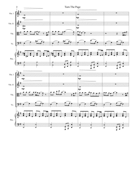 Turn The Page String Quartet Piano Page 2