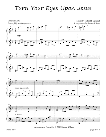 Turn Your Eyes Upon Jesus Piano Solo Page 2