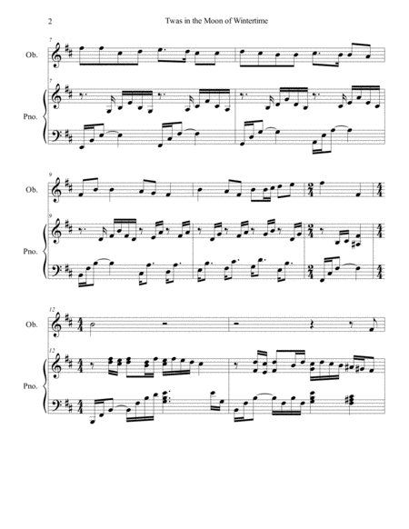 Twas In The Moon Of Wintertime The Huron Carol Oboe Piano Arr Brenda Portman Page 2