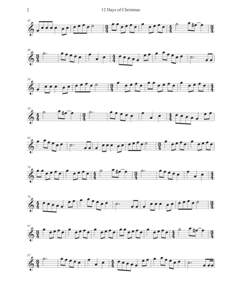 Twelve 12 Days Of Christmas Oboe Page 2