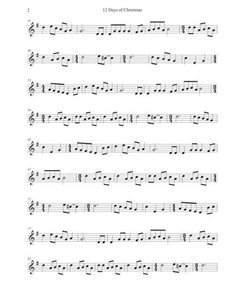 Twelve 12 Days Of Christmas Violin Page 2