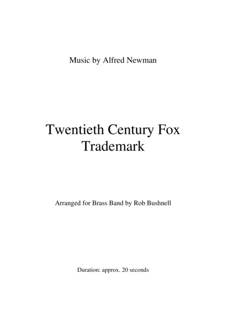 Twentieth Century Fox Trademark Newman Brass Band Page 2