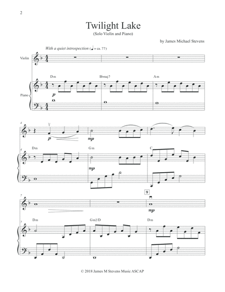 Twilight Lake Violin Piano Page 2