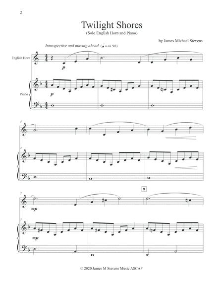 Twilight Shores English Horn Piano Page 2