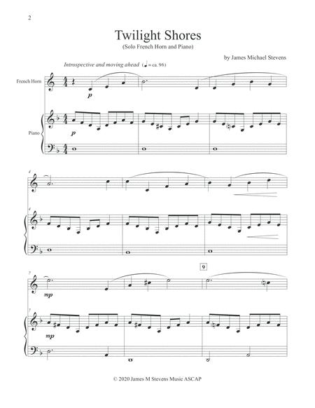 Twilight Shores French Horn Piano Page 2