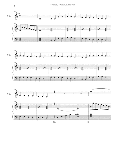 Twinkle Twinkle Little Star Piano Violin Page 2