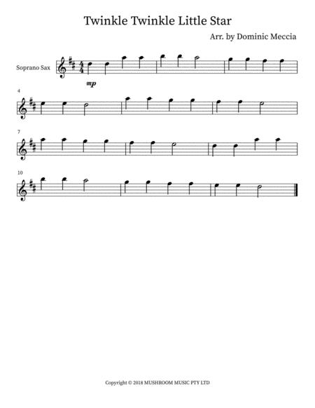 Twinkle Twinkle Little Star Soprano Sax And Tenor Sax Duet Page 2