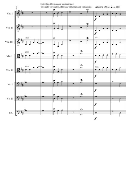 Twinkle Twinkle Little Star Theme And Variations For String Orchestra Page 2