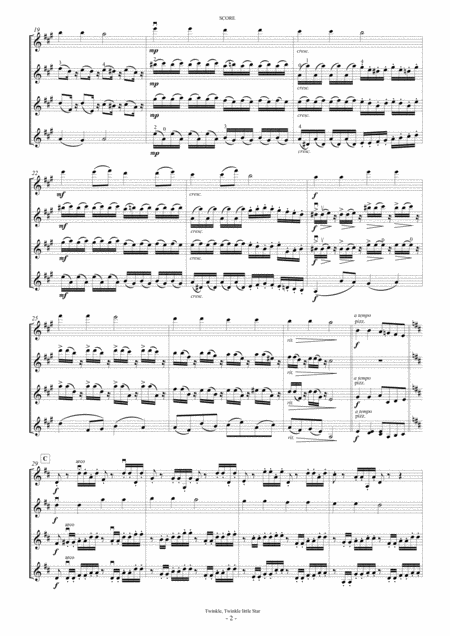 Twinkle Twinkle Little Star Violin Quartet B Page 2