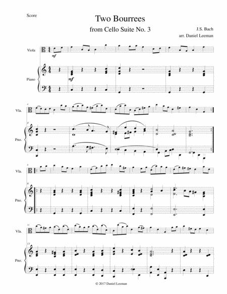 Two Bourrees For Viola Piano Page 2