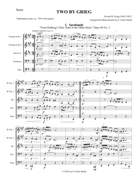 Two By Grieg Sarabande And The Last Summer Page 2