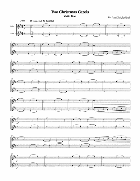 Two Christmas Carols Violin Duet Page 2