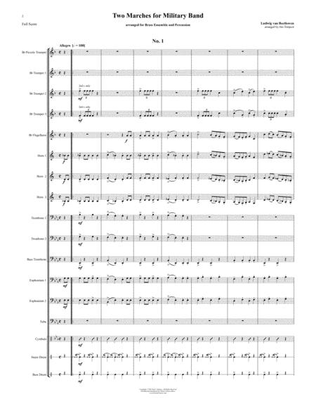 Two Marches For Military Band Arranged For 14 Part Brass Ensemble And Percussion Page 2