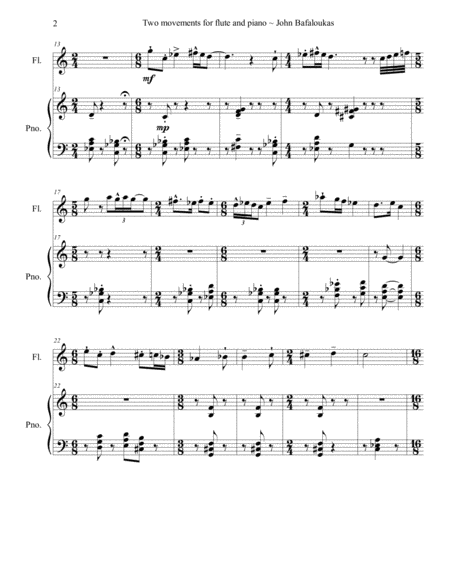 Two Movements For Flute And Piano Allegro Moderato Page 2