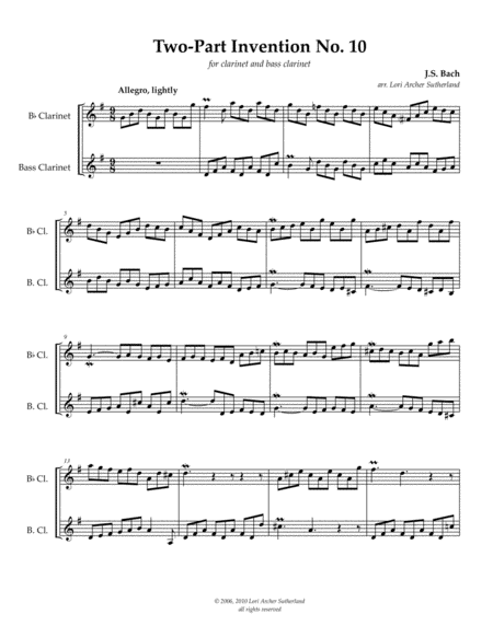 Two Part Invention No 10 For Clarinet And Bass Clarinet Page 2