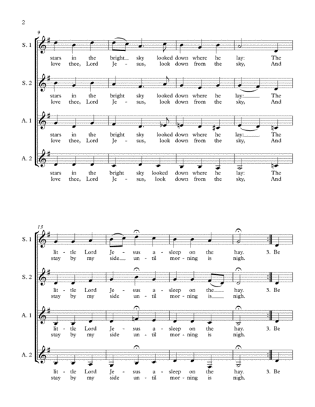 Tyrolean Cradle Song Away In A Manger Fors S A A A Cappella Page 2