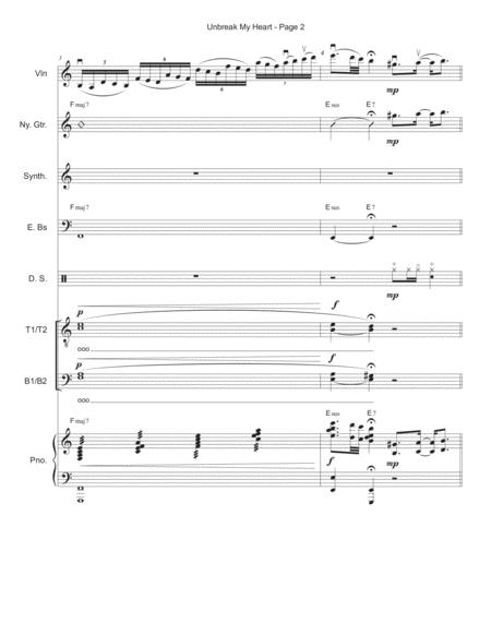 Un Break My Heart Conductor Score And Band Parts Page 2