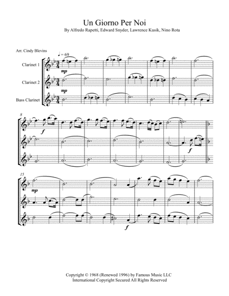 Un Giorno Per Noi For Two Clarinets And Cello Page 2