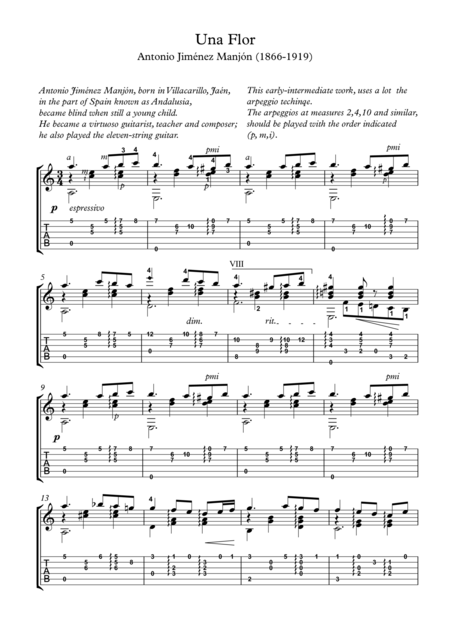 Una Flor Guitar Solo By Antonio Manjon Page 2