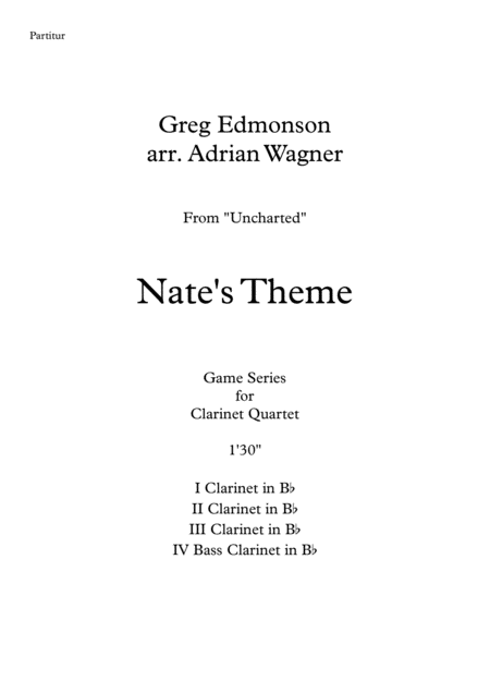 Uncharted Nates Theme Greg Edmonson Clarinet Quartet B Cl Arr Adrian Wagner Page 2