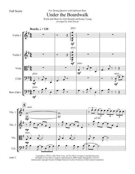 Under The Boardwalk String Quartet With Optional Bass Page 2