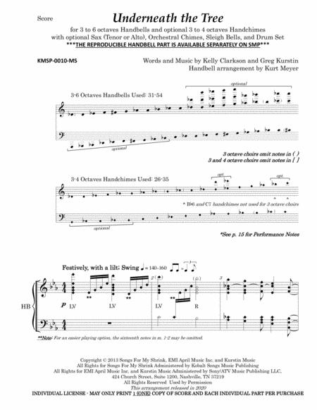 Underneath The Tree Score And Optional Parts Page 2