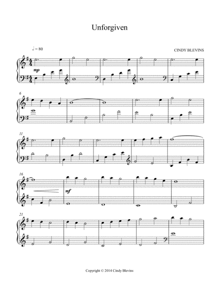 Unforgiven Original Solo For Lever Or Pedal Harp From My Book Melodic Meditations Page 2